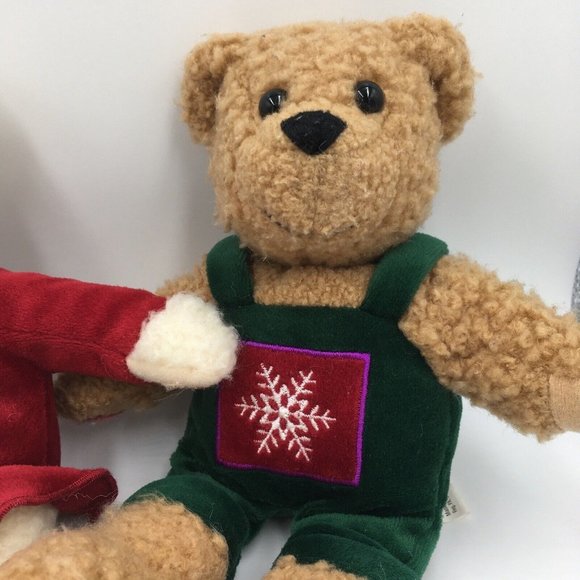 Hallmark KISS KISS Stuffed Plush BEARS, Magnetic Lips Connecting Hands ADORABLE - Picture 5 of 8